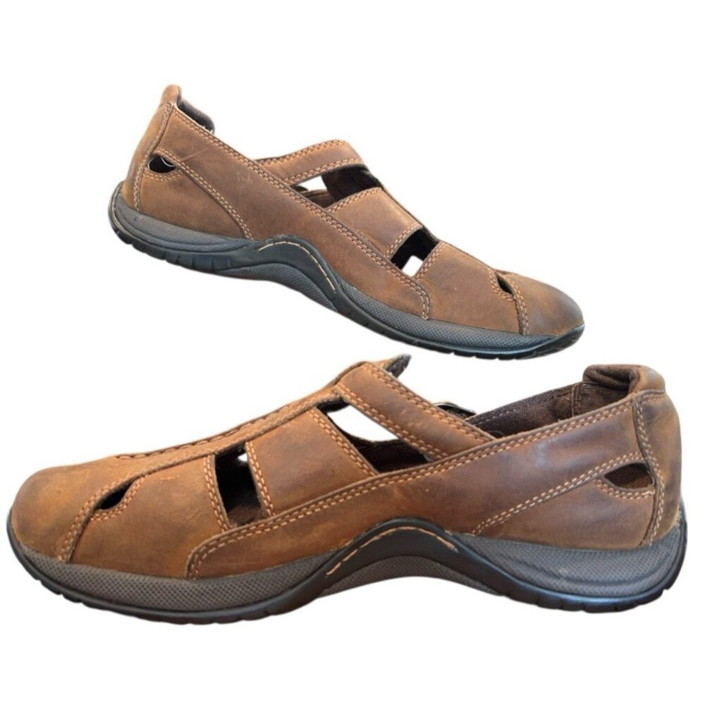 Eastland Brown Nubuck Leather Fisherman Buckle Sandal Shoes Womens Sz 9 M Casual